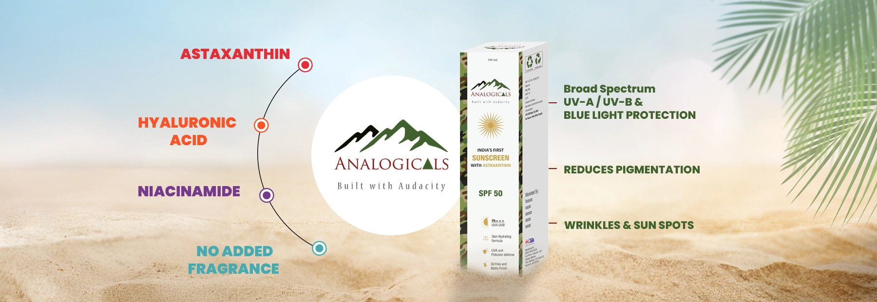 Analogicals antioxidant sunscreen spf50and70